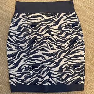 Leith Blue Zebra Print Mini Skirt
